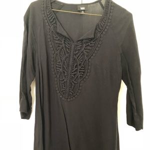 Black tunic top